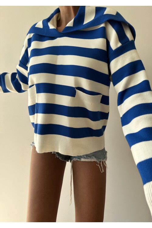 سترة جيب مفصل الياقة تريكو