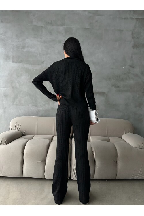 Fermuarlı Kazak Pantolon Triko Takım