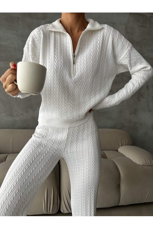 Fermuarlı Kazak Pantolon Triko Takım