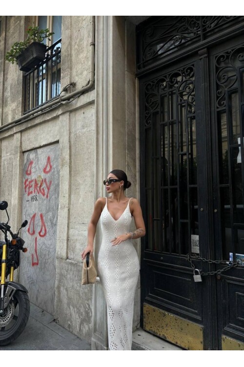 Cross Waist Detail Knitwear Dress