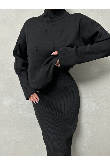 Elbise Kazak Triko Takım