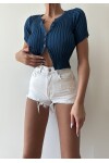 Buttoned Short Cardigan