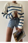 Stripe Detail Knitwear Crop Sweater