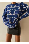 Crew Neck Patterned Knitwear Sweater