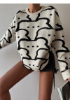 Crew Neck Patterned Knitwear Sweater