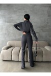 Zippered Sweater Trousers Knitwear Set