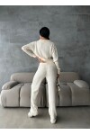 Zippered Sweater Trousers Knitwear Set