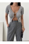 Kısa Kollu Crop Hırka