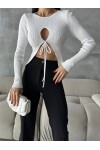 Tie Front Knitwear Crop