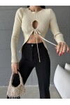 Tie Front Knitwear Crop