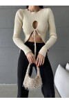 Tie Front Knitwear Crop