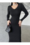 Collar Detailed Knitwear Dress