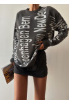 Text Detailed Knitwear Sweater